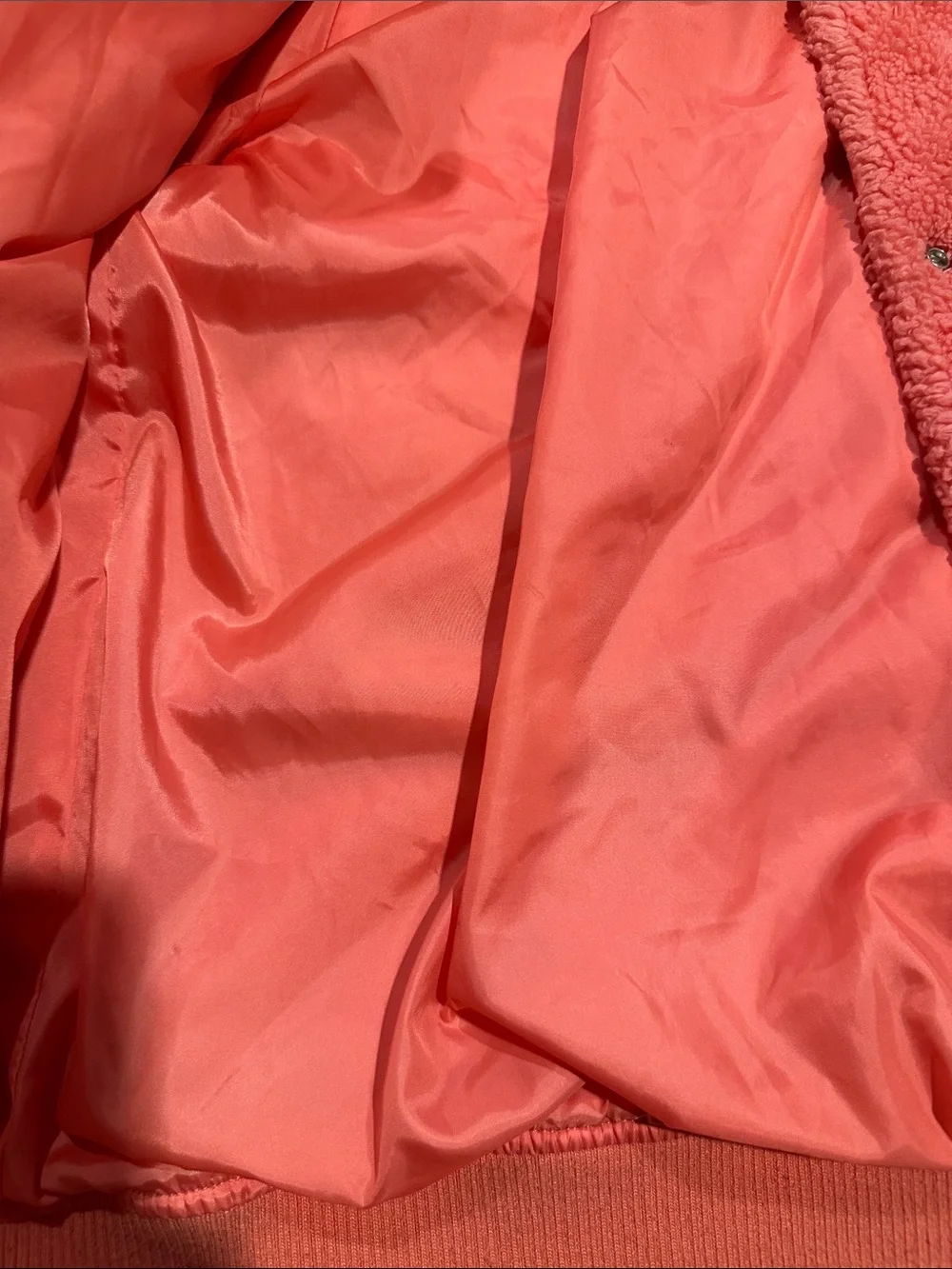 Converse Coral and Cream Sherpa Bomber Jacket